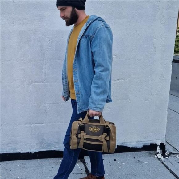 Tool Organizer Bag Tool Roll Up Bag w/Detachable Pockets Mechanic Tool Bag - Picture 3 of 7